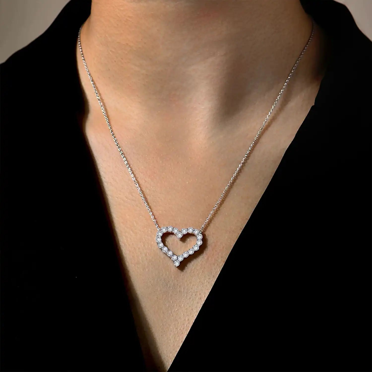 Eternal Love Moissanite Heart Pendant Necklace